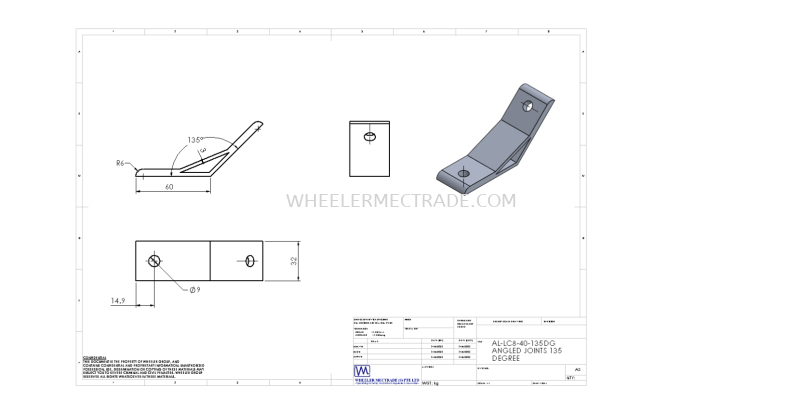 AL-LC8-40-135DG ANGLED JOINT 135 DEGREE