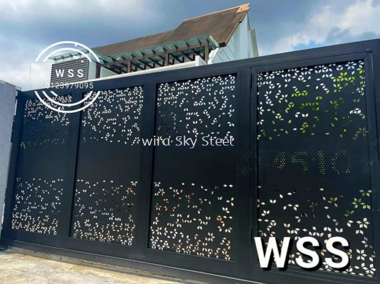 Aluminium Trackless Sliding Gate With Laser Cut