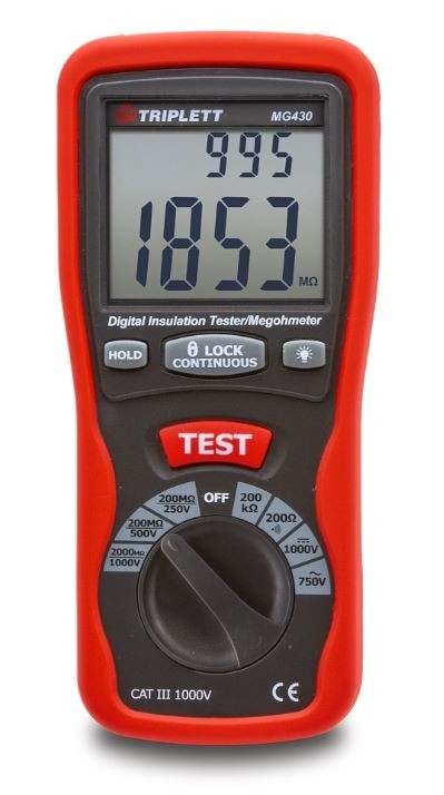 Digital Insulation Tester - Tests Insulation Resistance to 2000MΩ, CAT III 1000V - (MG430)