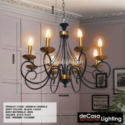 CHANDELIER CLASSIC PENDANT LIGHT (NX6952-6 / NX6952-8)