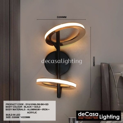 MODERN WALL LIGHT (SYA10366-2W-BK+GD)