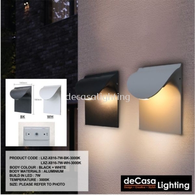 OUTDOOR WALL LIGHT (LXZ-X816-7W-BK-3000K / LXZ-X816-7W-WH-3000K)