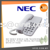 NEC Basic Single Line Phone Telephone SLT c/w Mute Flash Redial Button White 2 Core Wire RJ11 Port AT-40(W) NEC