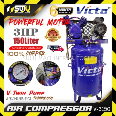 [Compressor Only] VICTA V-3150 / V3150 3HP 150L 8Bar Air Compressor / Kompressor 2.2kW