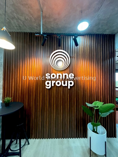 3D Box Up Indoor Company Logo Signage | Office Reception Pejabat Wall Deco | Manufacturer Supplier Installer | Malaysia