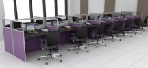 14 cluster call center workstation furniture Office furniture Malaysia AIM Slim Block System Office Workstation