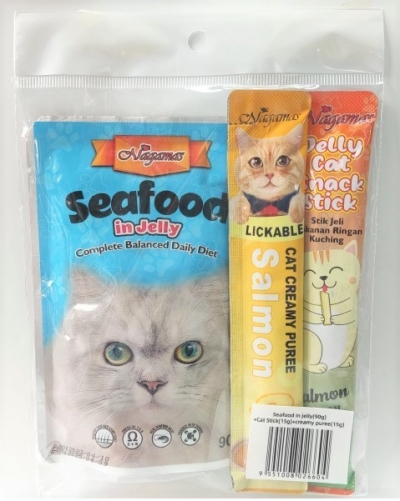 Nagamas Seafood In Jelly+Cat Stick+Creamy Puree