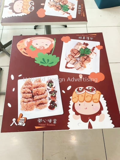 Waterproof Table Wrapping Sticker |  Advertising Menu Pengiklanan | Restaurant Restoran Cafe Kopitiam | Supply Printing Install | Malaysia