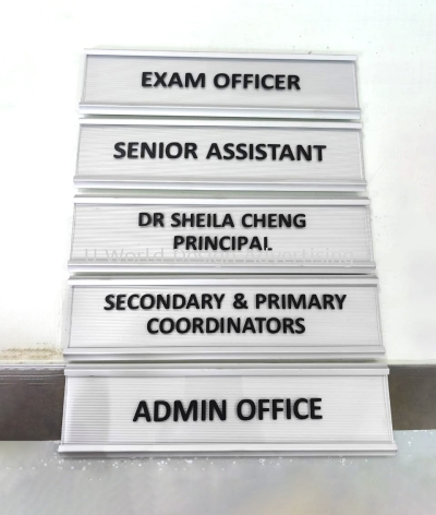 OFFICE DOOR ALUMINIUM SLOT IN ACRYLIC SIGNAGE AT SELANGOR, MALAYSIA