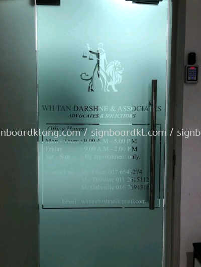 Wh Tan Indoor Frosted Glass Sticker At Bukit Tinggi Klang 