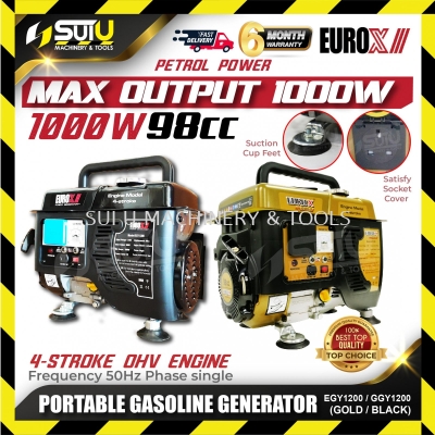 EUROX GGY1200 / EGY1200 4-Stroke Portable Petrol Generator 1000W