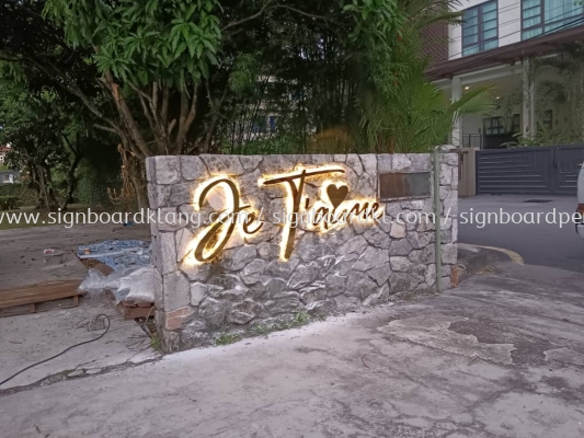 Je Taime Stainless Steel Gold Mirror Box Up LED Backlit Lettering Logo Signage Signboard 