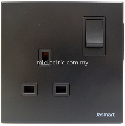 JASMART T5013S 1GANG 13A SWITCH SOCKET BLACK