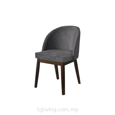 JENNA C Pleated Back Dark Grey Dining Chair