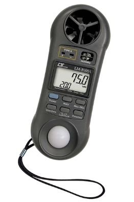 LUTRON LM8000A 4 in 1, Anemometer + Humidity meter + Light meter + Thermometer