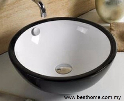 Counter Top Art Basin : BLACK  WHITE LC445-BW  LC-SYW-WHB-09052-BK