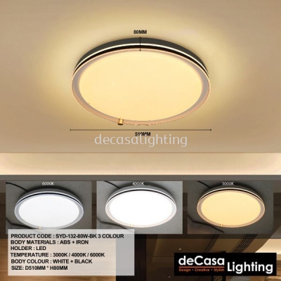 MODERN CEILING LIGHT (SYD-132-80W-BK-3COLOUR)