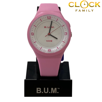 B.U.M. Analog Pink Silicon Strap Ladies Watch BUB96907