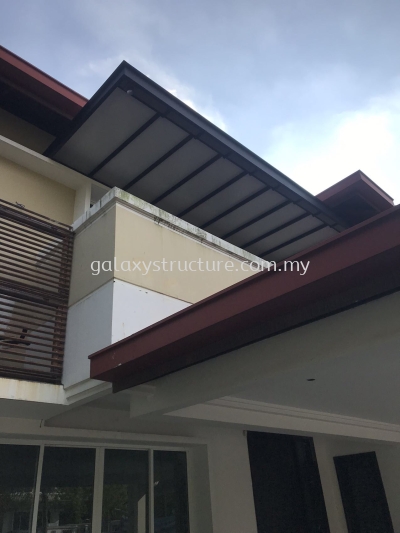 Before and After in first Progress- To Fabrication, Supply and Install C-channel Acp Awning Paint with Hide the Gutter - Shah Alam