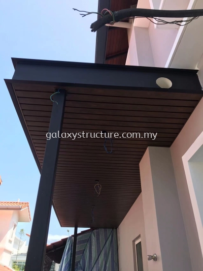 Before and After in first Progress- To Fabrication, Supply and Install C-channel Acp Awning Paint with Hide the Gutter - Shah Alam