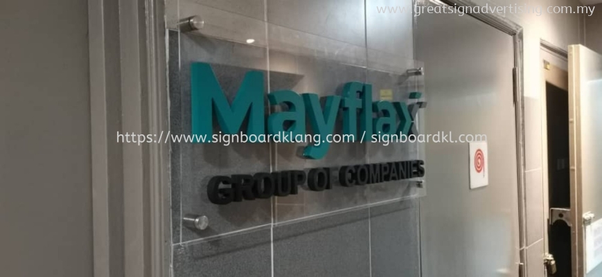 mayflax acrylic base with 3d pvc cut out letteting logo indoor signage signboard at petaling jaya selangor