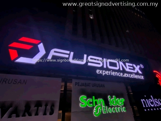 Fusionex Aluminium Box Up 3D Gaint Lettering Logo Signage Signboard At Petaling Jaya