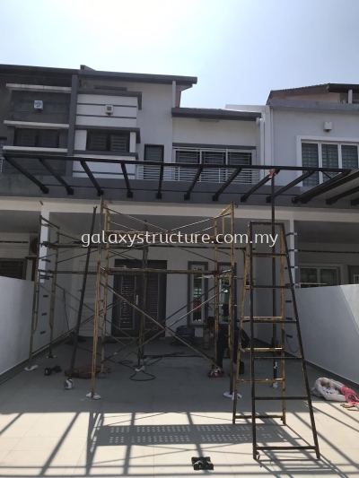 Before and After Progress Done - To Fabrication, Supply and Install Pergola Acp Awning Paint - Bandar Puteri 