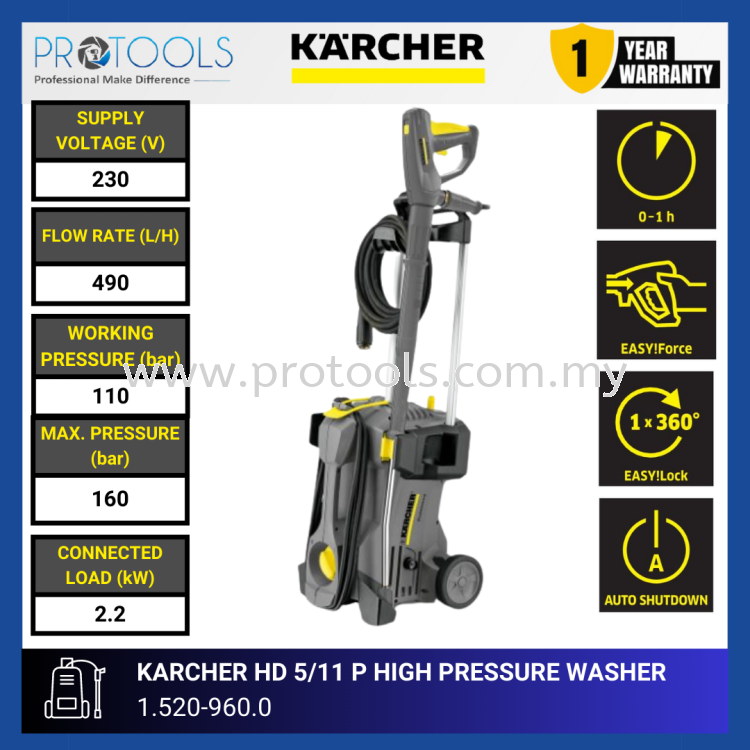 KARCHER HD 5/11P HIGH PRESSURE WASHER | 1.520-960.0