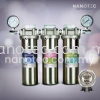 NanoTec 304 Stainless Steel Premium 10  Triple Housing Water Filter  Commercial and School (Restaurant, Fitness Center and etc)