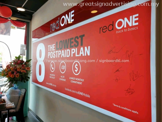 red one network indoor LED Fabric light box signage signboard at puchong Kuala Lumpur