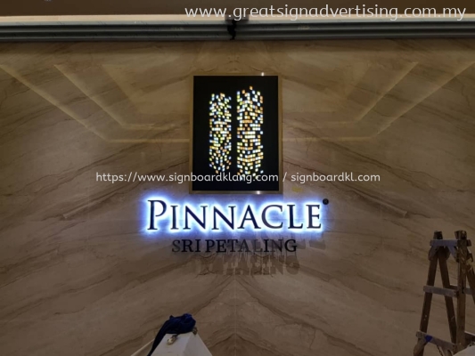 pinnacle 3d stainless steel box up backlit frontlit indoor signage signboard at sri petaling