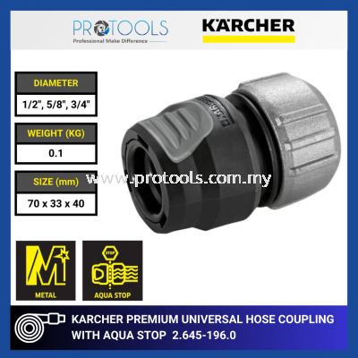 PREMIUM UNIVERSAL HOSE COUPLING WITH AQUA STOP | 2.645-196.0