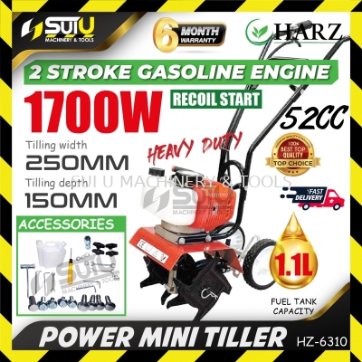 HARZ HZ-6310 / HZ6310 52CC 2-Stroke Gasoline Engine Mini Tiller / Cultivator 1.7kW