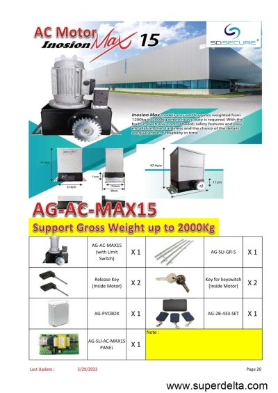 Inosion MAX 15 AC SLIDING AUTOGATE