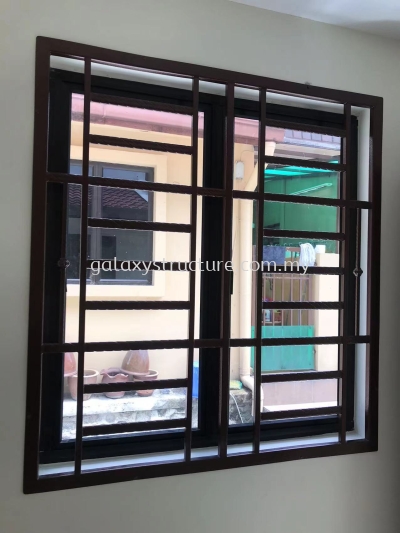 To Fabrication, Supply and Install Power Coated Wrought Iron Design Window Grille - Subang Jaya 