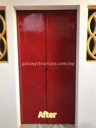 Before and After Progress: To Fabrication, Supply and Install Sliding Full Panel Door - 2 sets - Telok Pulai