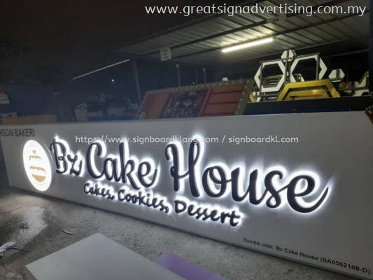 Bz Cake House 3D EG Box Up LED Backlit Lettering Signage At Klang Selangor