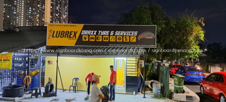 Draxx Tyre & Services Metal G.I Signboard At Kuala Lumpur 