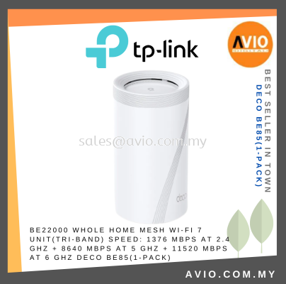 TP-LINK Tplink BE22000 Tri Band Whole Home Mesh Wi-Fi 7 System Speed 21536Mbps Over 100 Device Deco BE85(1-pack)