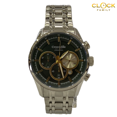 Crocodile Chronograph Silver Stainless Steel Band Men Watch CR7172.168C