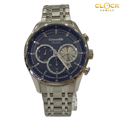 Crocodile Chronograph Silver Stainless Steel Band Men Watch CR7172.128C