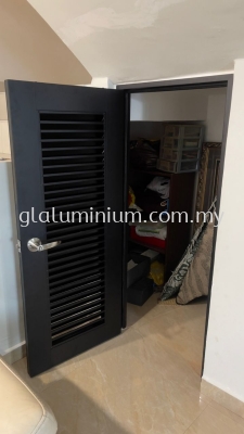 aluminium Louvres swing door @Jalan Kencana 17,Pandan Perdana, Ampang 