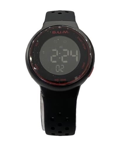 B.U.M Equipment Digital Black Silicon Strap Ladies Watch With Special Box And Free 1pc Silicon Strap