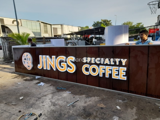 Jings Specialty Coffee - Outdoor 3D LED Frontlit Signboard - Gombak 