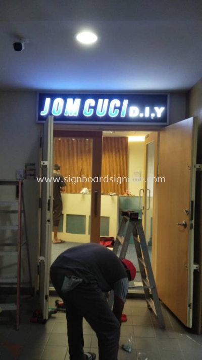 Jom Cuci D.I.Y - Indoor 3D LED Frontlit Signboard - Teluk Panglima Garang 