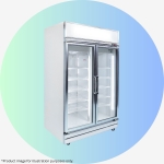 Premium 2 Doors Display Chiller/ Freezer (Aluminium Frame) Silver