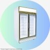 Premium 2 Doors Display Chiller/ Freezer (Aluminium Frame) Gold Display Purpose Industrial Grade Fridges