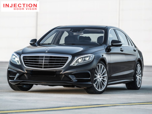 MERCEDES S-CLASS W222 (LONG WHEEL BASE) 2014 - 2020 = INJECTION DOOR VISOR WITH STAINLESS STEEL LINING