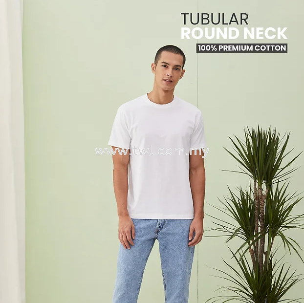 RC02 -  Tubular Roundneck Cotton 190GSM - WHITE