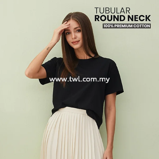 RC03 - Tubular Roundneck Cotton 180GSM - BLACK